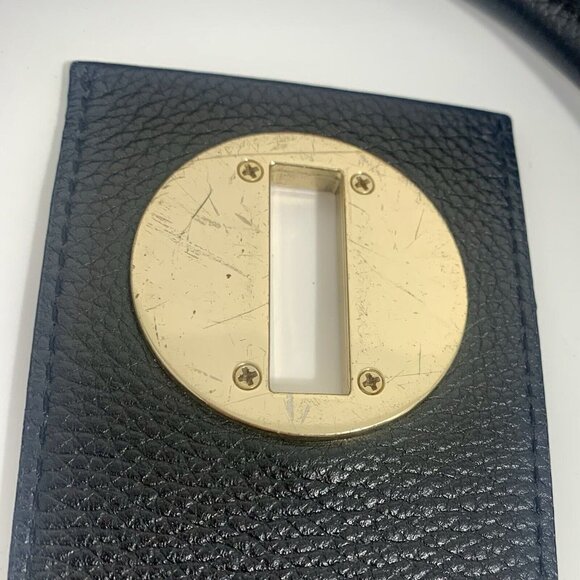 VTG Kate Spade Turn Lock Pebbled Black Satchel Leather Shoulder Bag Purse FLAW - Picture 5 of 12